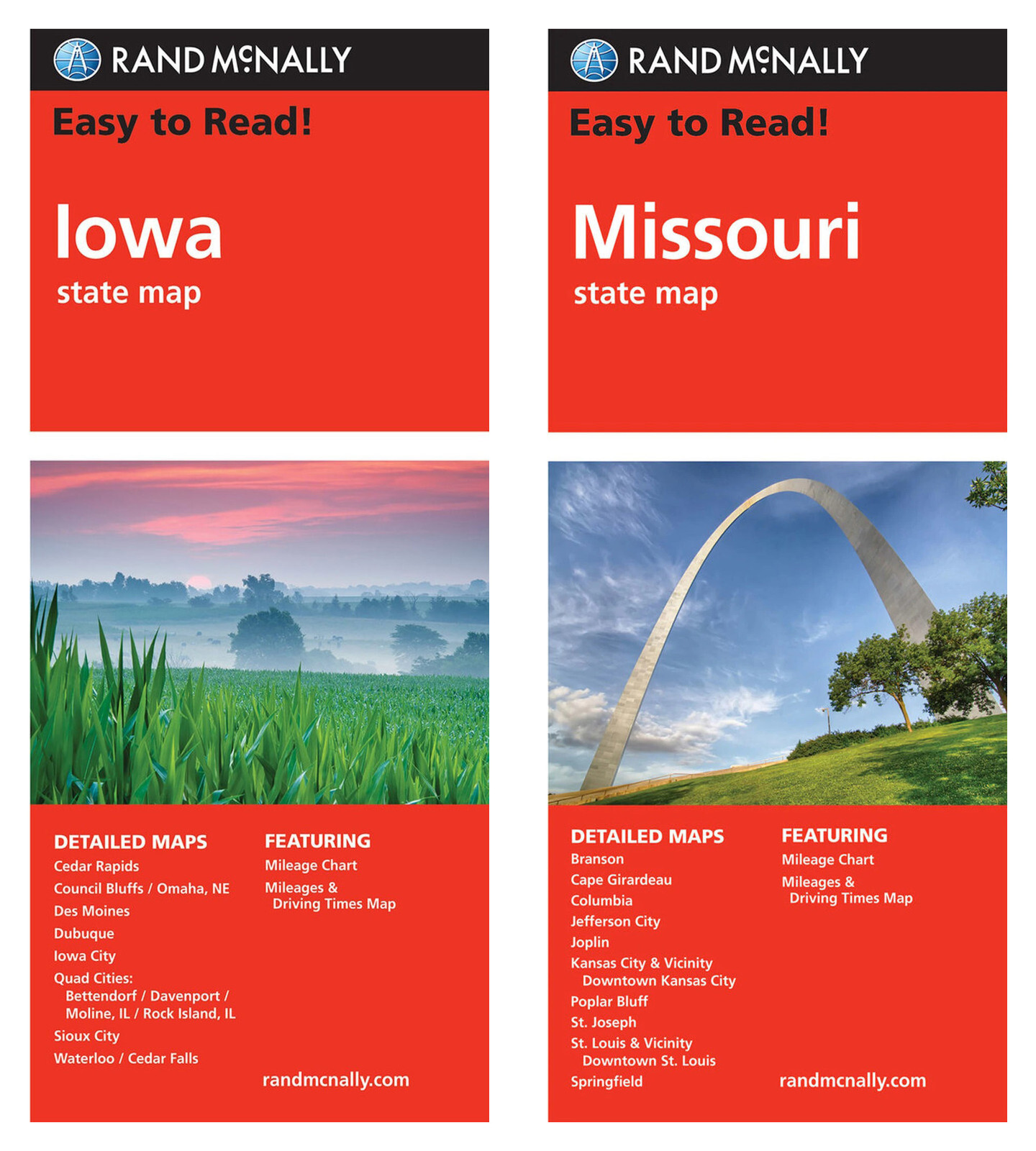Rand McNally State Maps: Iowa and Missouri (2 Maps)