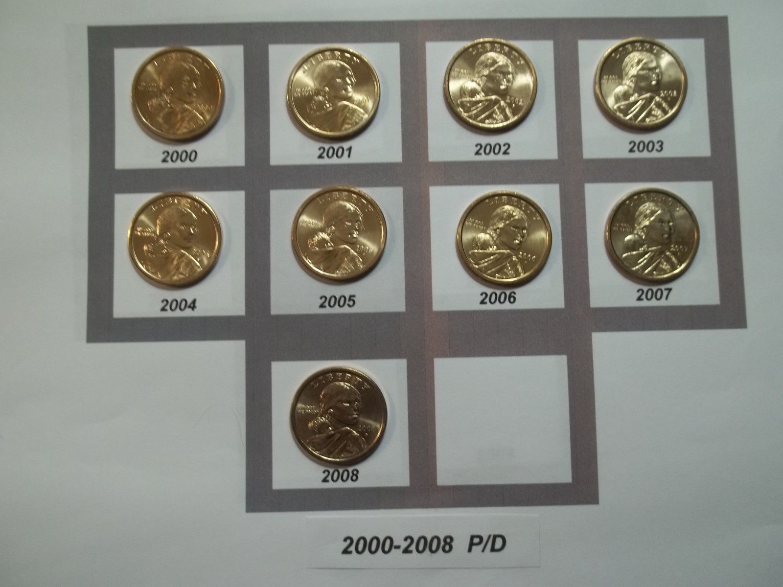 2000-2008 P/D Set Native American Dollars    18 Coins  Uncirculated
