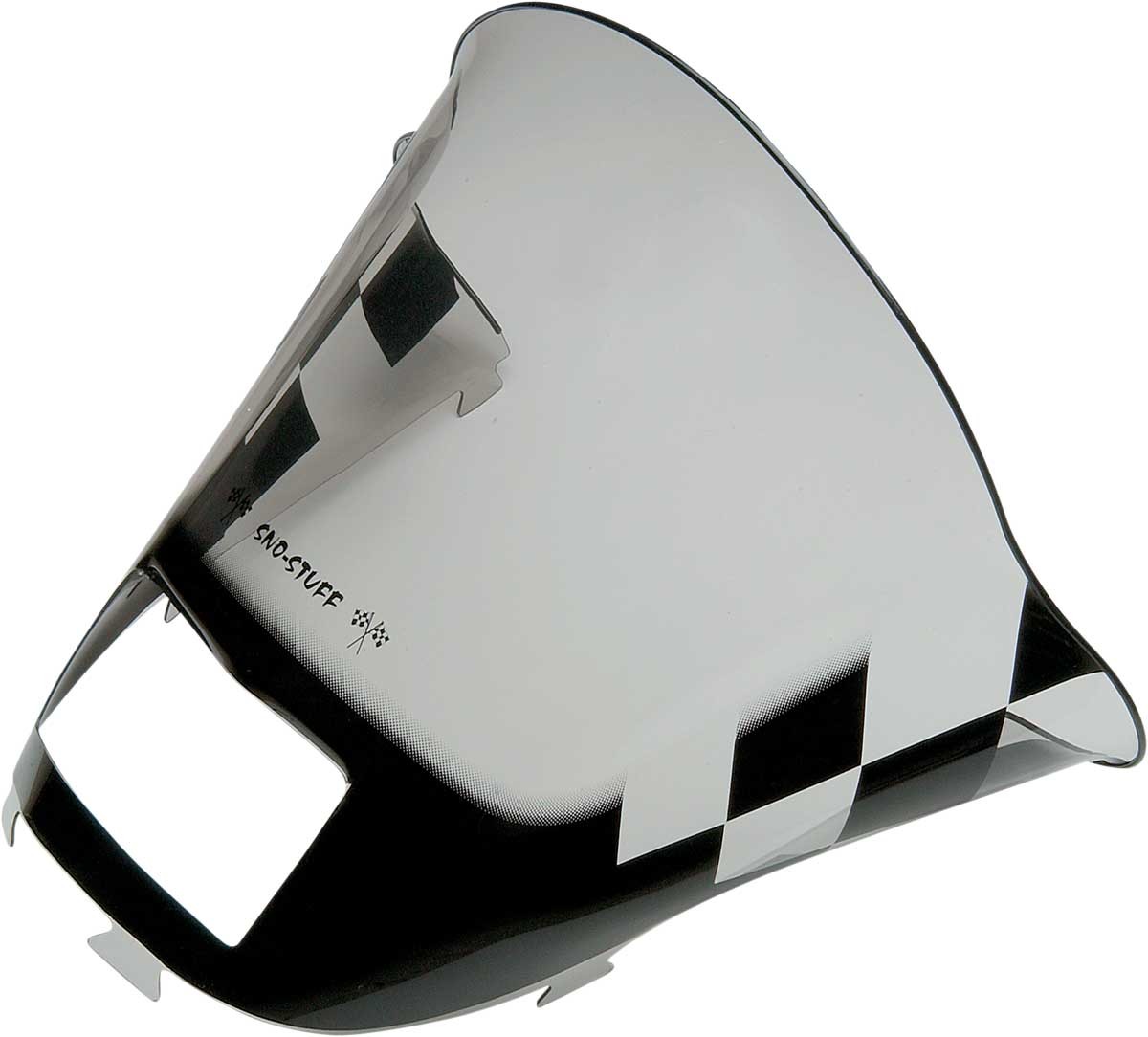 SNO Stuff Flared Windshield-High-17.5in.-Smoke with Black Checkers for 1996