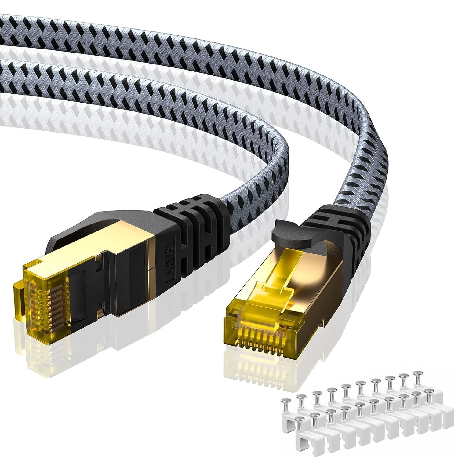 ARISKEEN Cat 8 Ethernet Cable 60 FT, 40Gbps 2000Mhz High Speed Cat8 Network L...