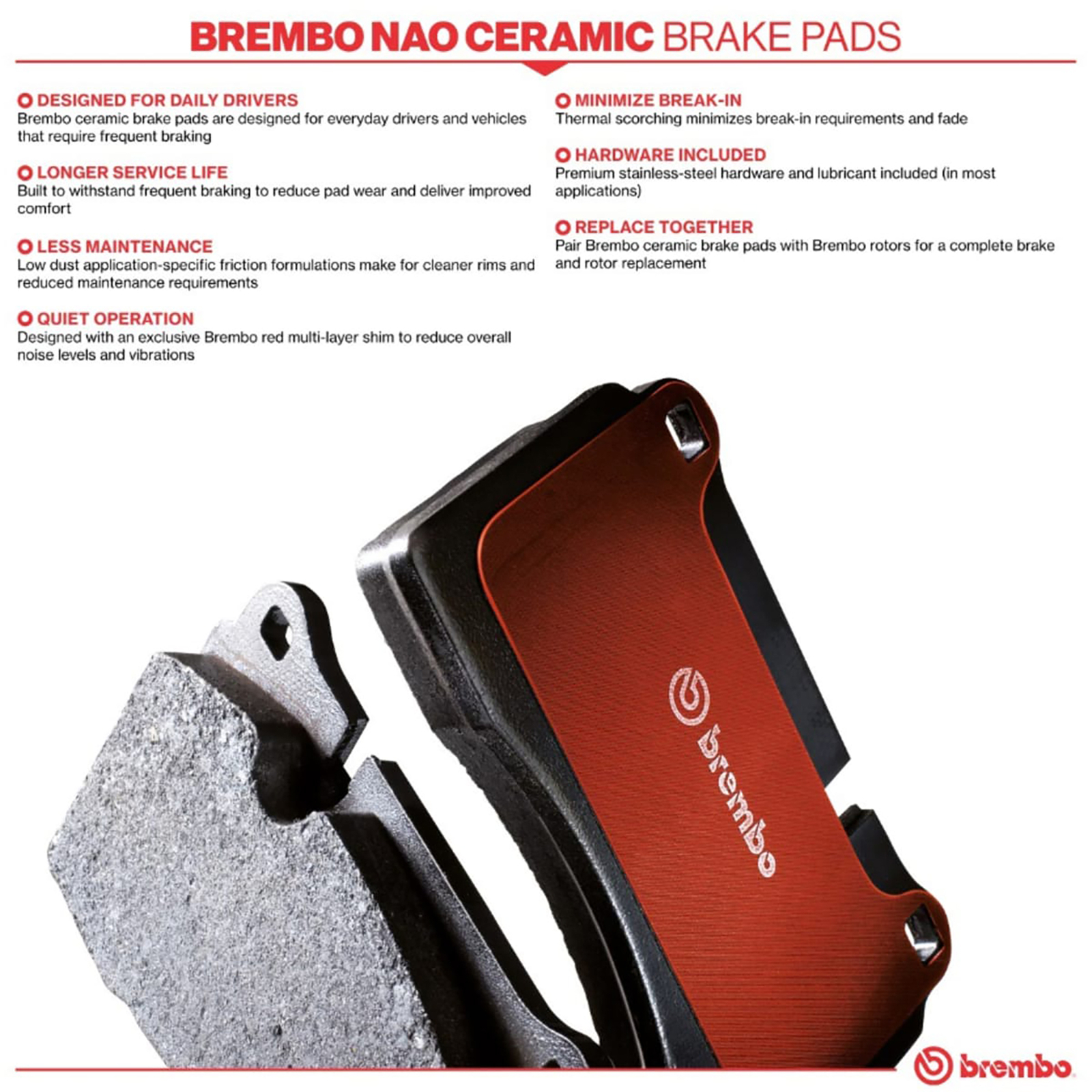 For 2010-22 Range Rover Brembo Performance Front Ceramic Brake Pads Set