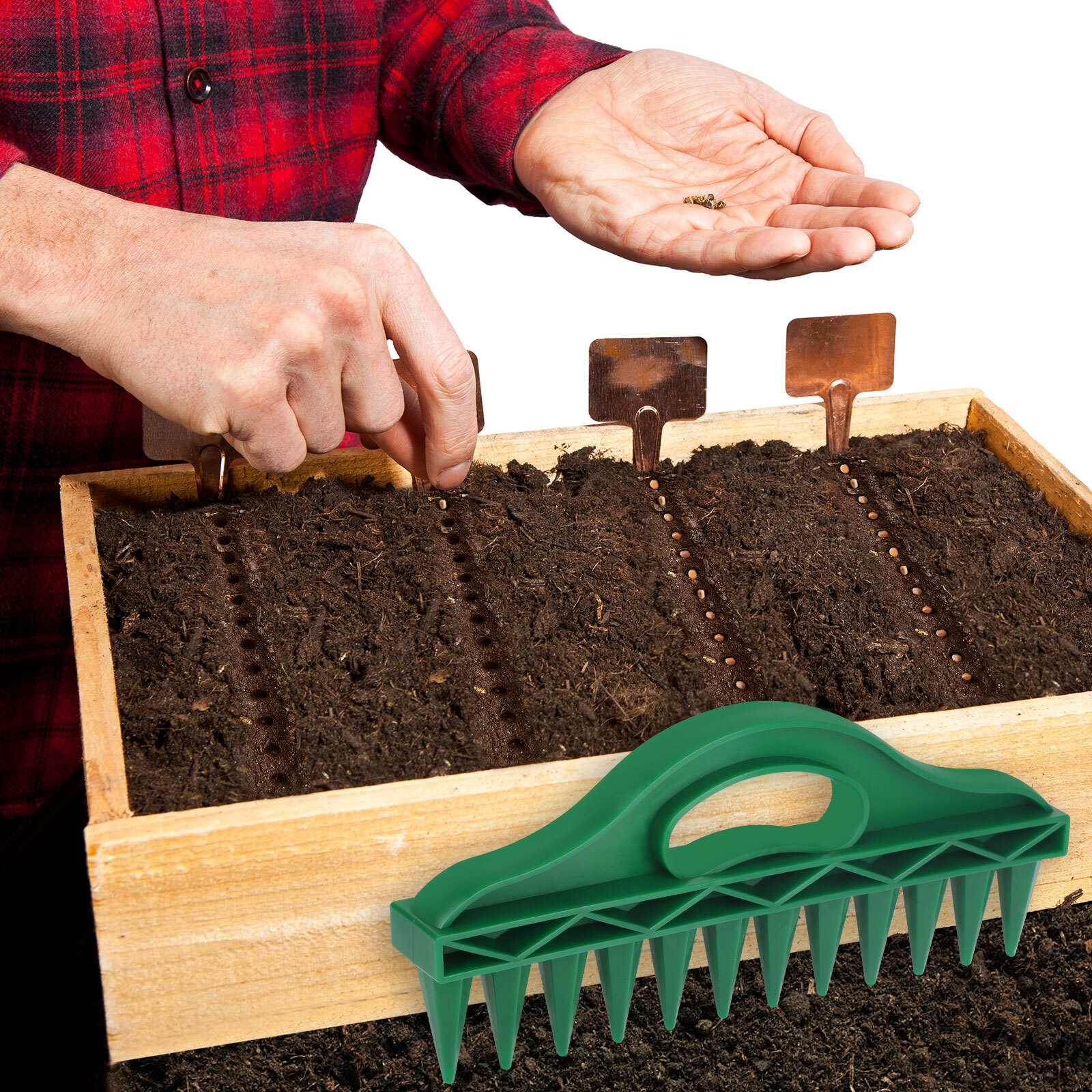 Garden Seeder Planter Adjustable Puncher Soil Digger Planter Sowing Seeder Tools