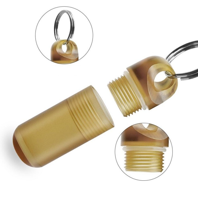PEI Ultem Pill Case Holder Organizer Box Container Waterproof Portable Keychain