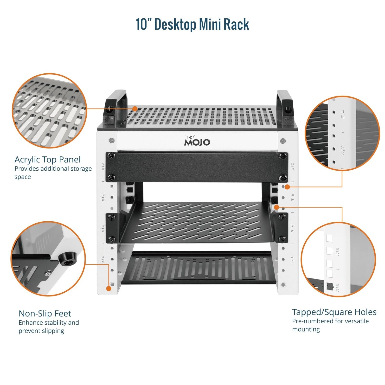4U Network Rack, 10 inch Mini Server Rack with 2 Side Translucent Panels & 2 ...