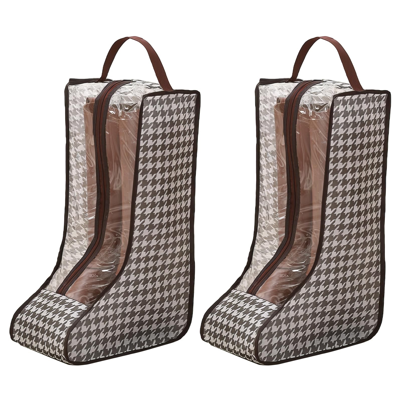 2 Pack Portable Dustproof Boot Bags for Tall & Cowboy Boot Storage & Travel