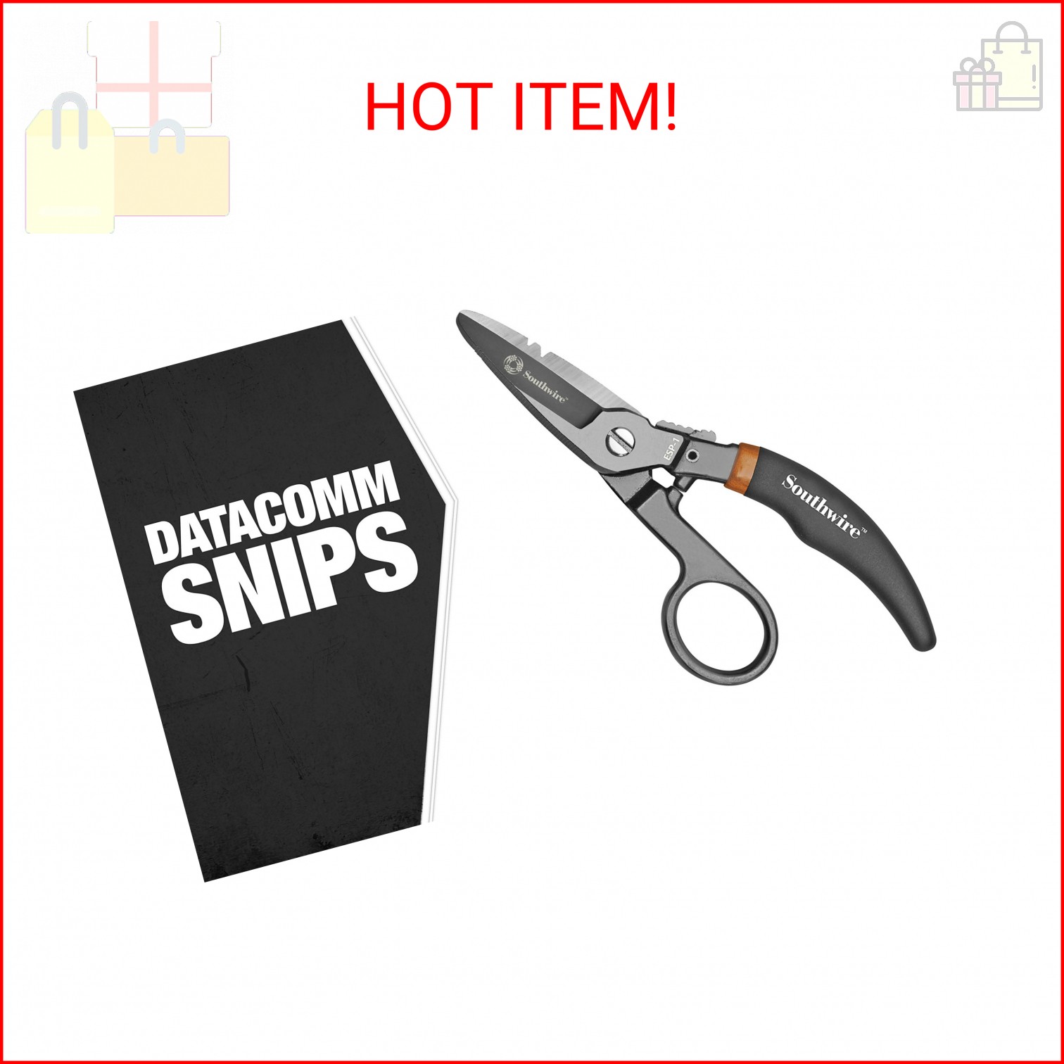 Southwire Pro Datacomm Snips - Engineered for Precision & Control - Spring-Loade