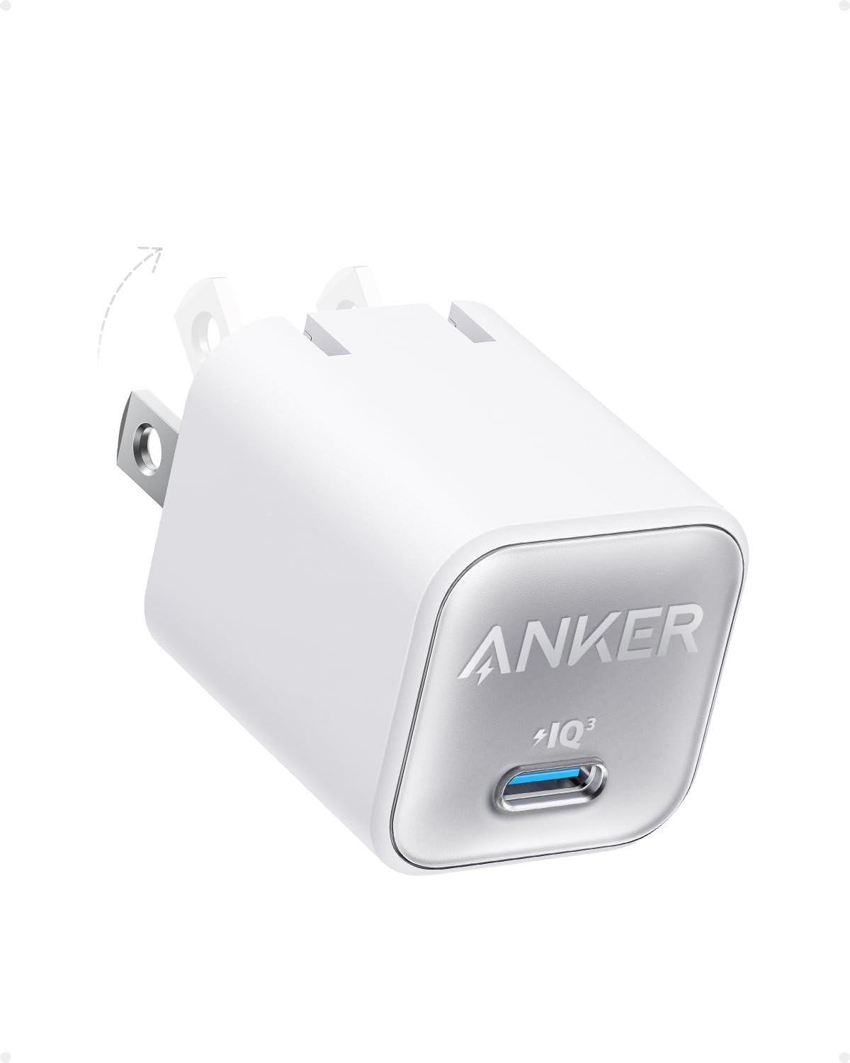 Anker Nano Phone Charger, 30W Portble and Foldable USB C Gan Charger | for Iphon