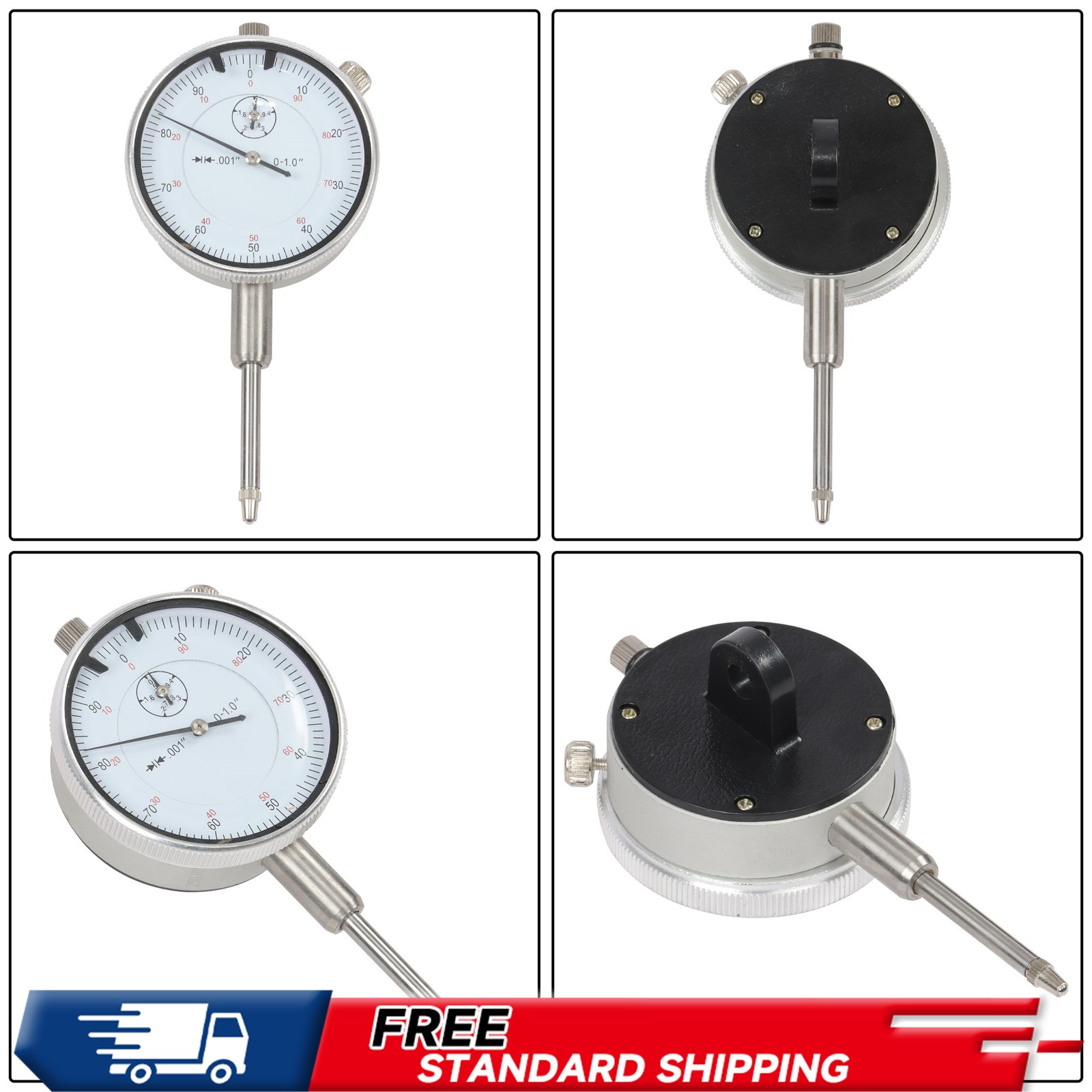 Precision Flex Arm Vise, 1" Dial Test Indicator .001" Grad, Lug Mount