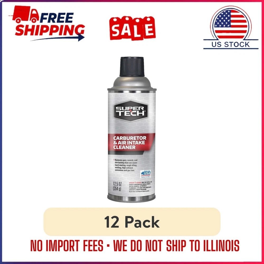 HOT Sale (12 pack) Super Tech Carburetor and Air Intake Cleaner,12.5 oz,US STOCK