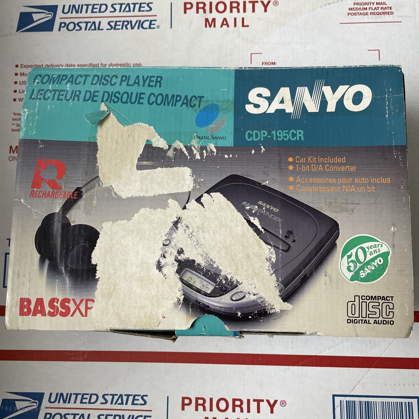 Vintage Sanyo CDP 195 Compact disc player. NIB