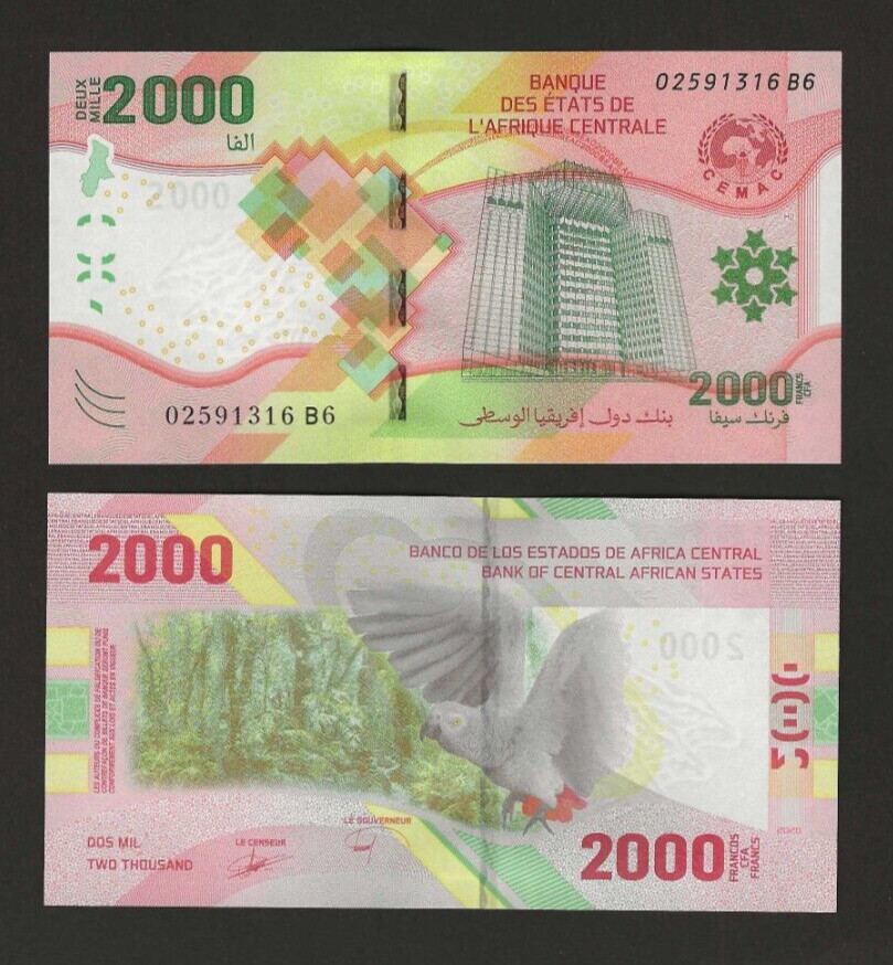 CENTRAL AFRICAN STATES 2000 Francs 2020 (2022), P-702, Hybrid Banknote, UNC. CAS