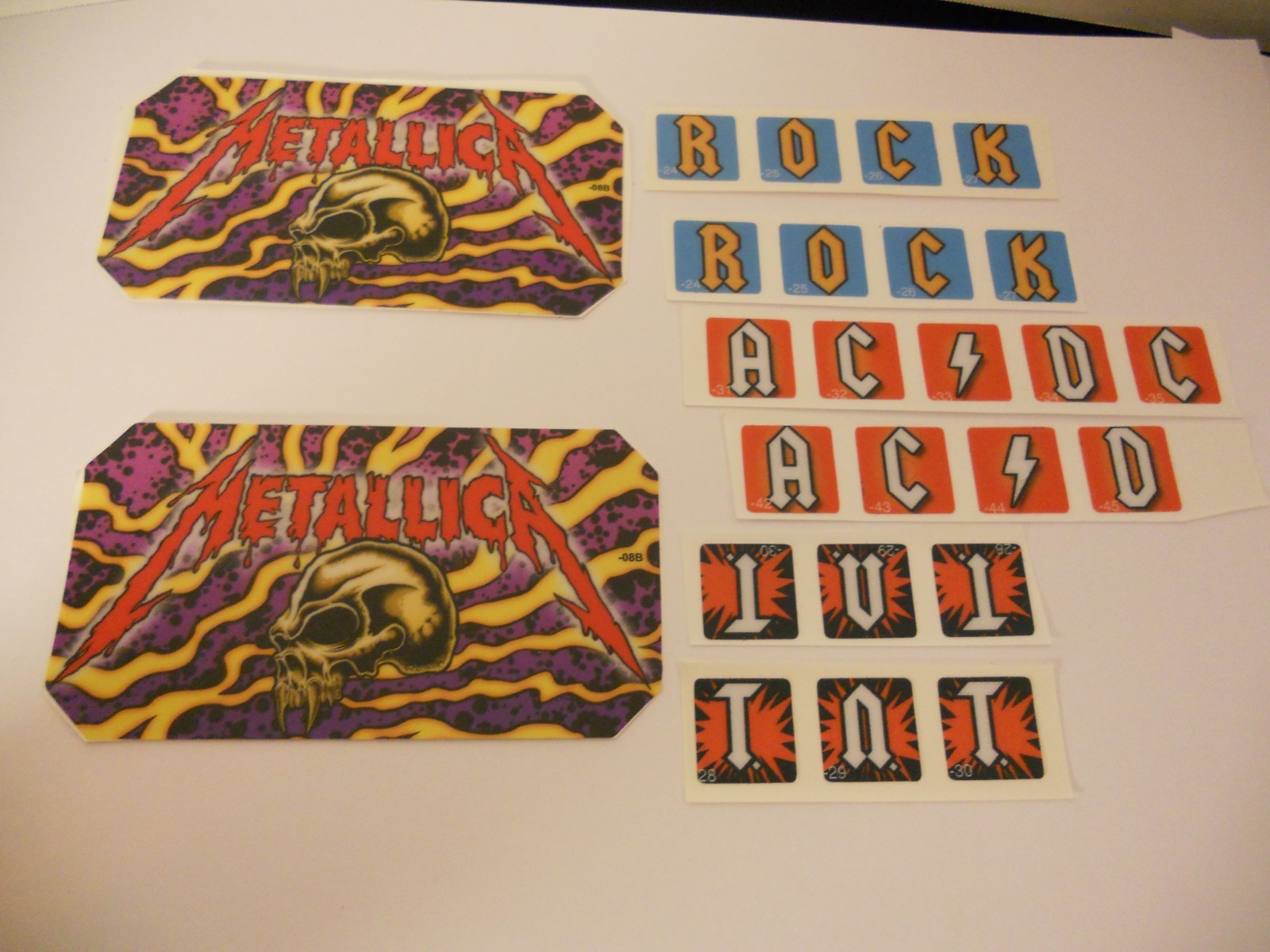 Metallica  & ac/dc   stern Pinball Decals Replacement  LOT    VINYL  MH28