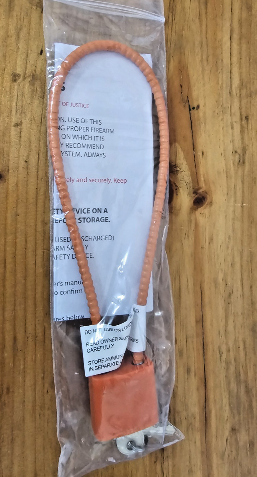 Orange Firearms Gun Lock and 2 Keys New
