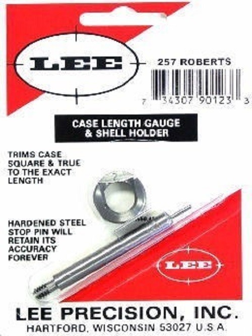 LEE 90123 257 ROBERTS CASE LENGTH GAUGE & SHELL HOLDER