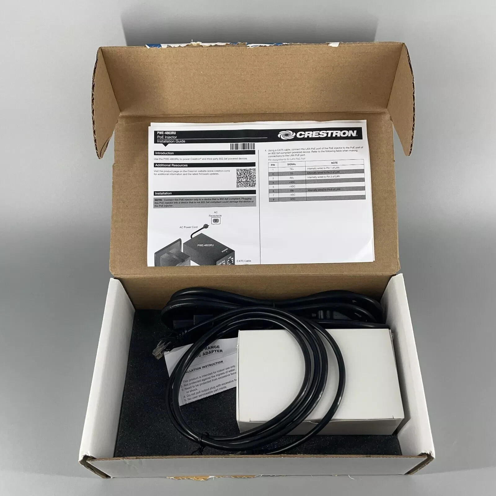 Crestron PWE-4803RU POE Injector - 6502429 - Brand New