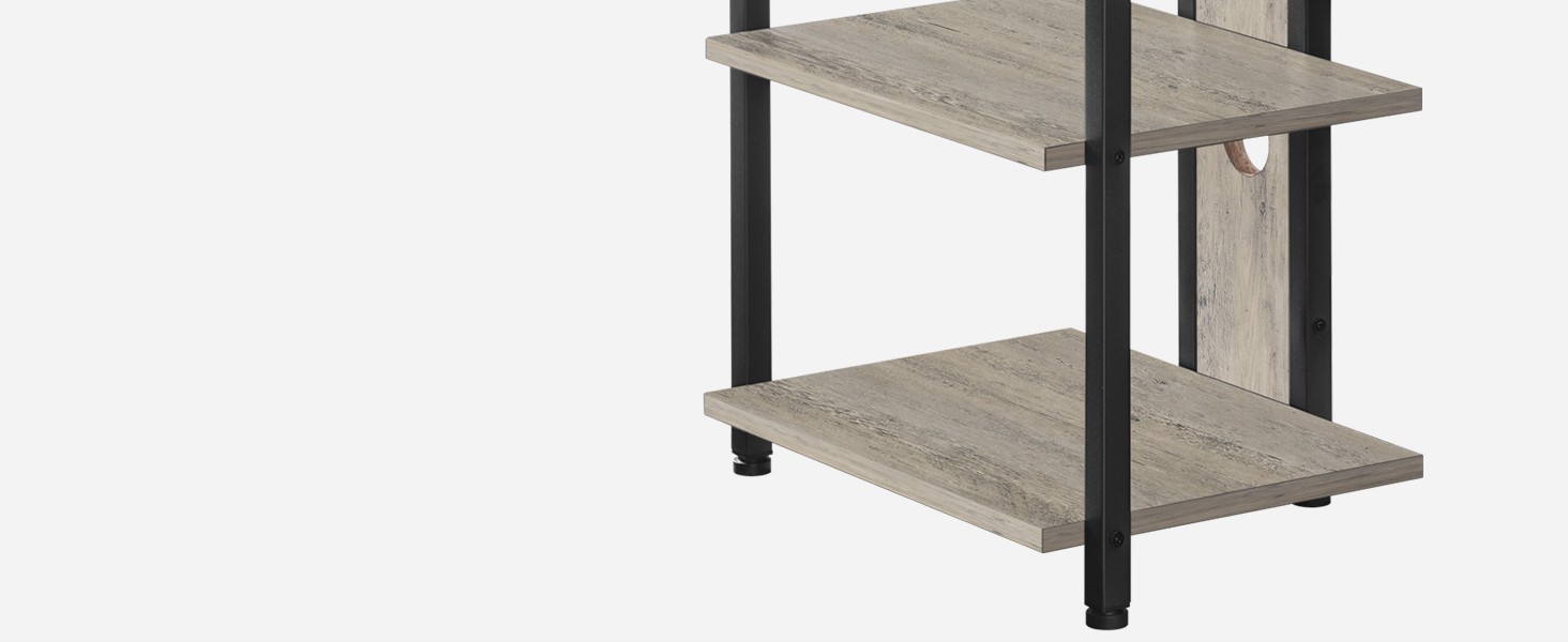 4-Tier AV Media Stand, Media Console with Charging Stat and LED