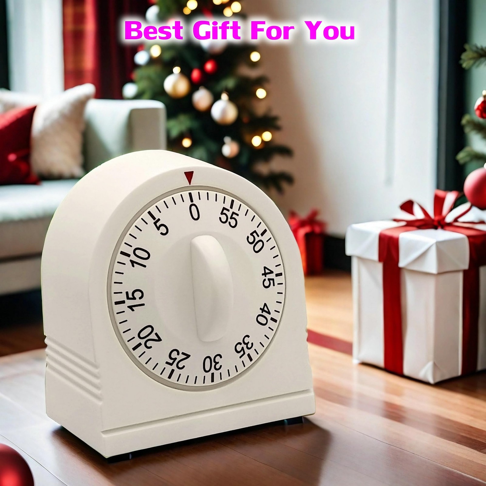 60 Minute Wind Up Timer, Visual Mechanical Timer with Loud Alarm, Manual Coun...