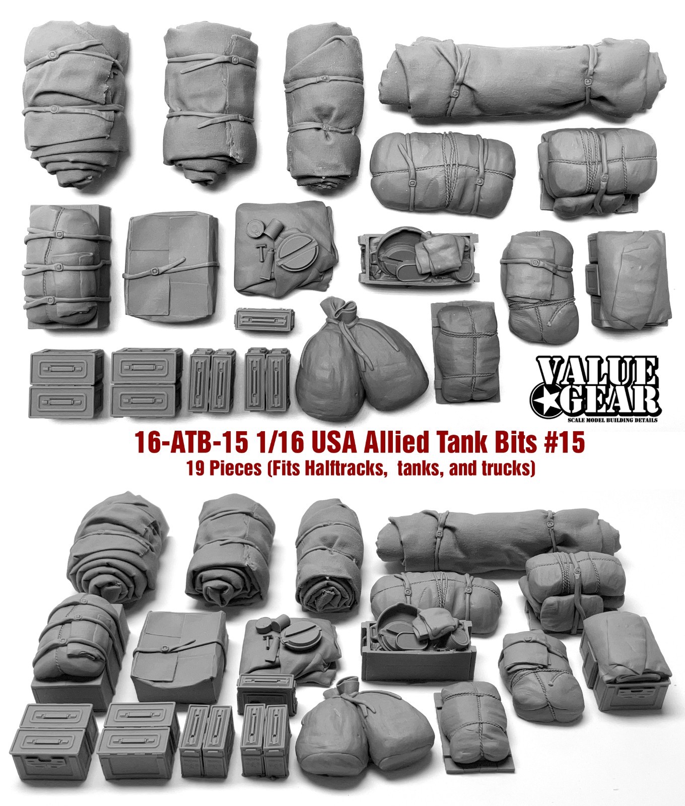 1/16 Allied Tank Bits #15 - 16-ATB-15 - For Halftracks Tanks Trucks  ValueGear