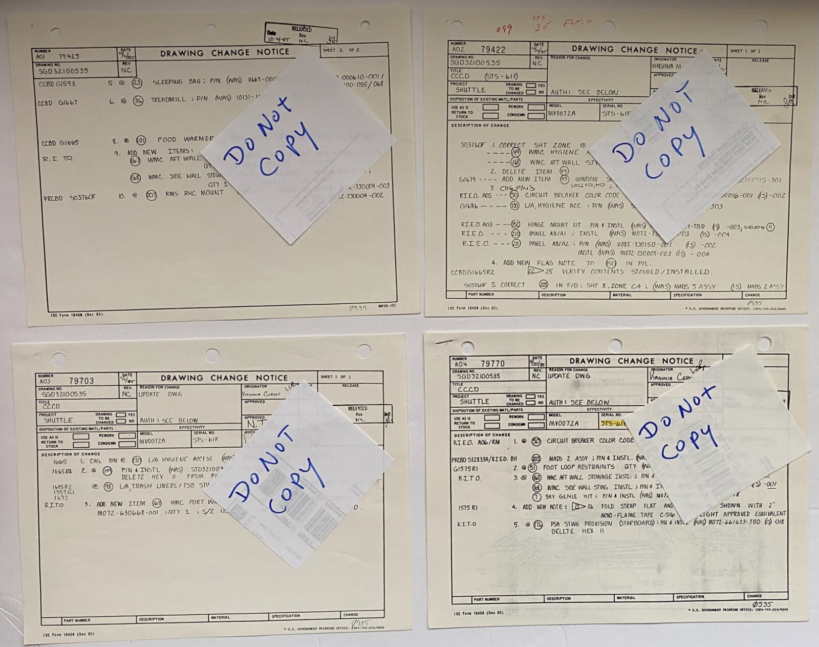 NASA - STS-51L - RARE Classified Documents Pertaining to Construction
