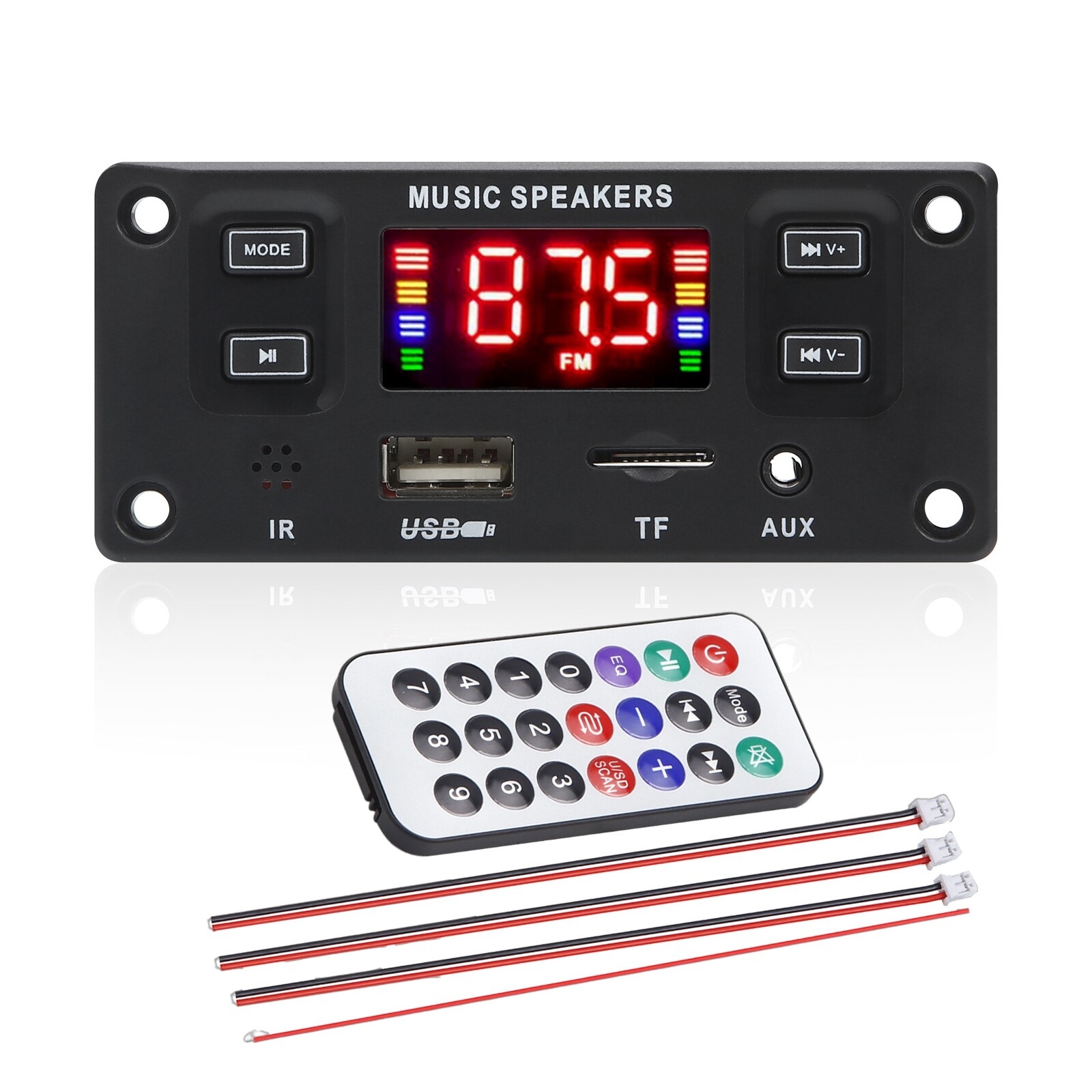 60W 2*30W Amplifier DC 12V MP3 Decoder Board Module Kit Bluetooth MP3 USB AUX FM