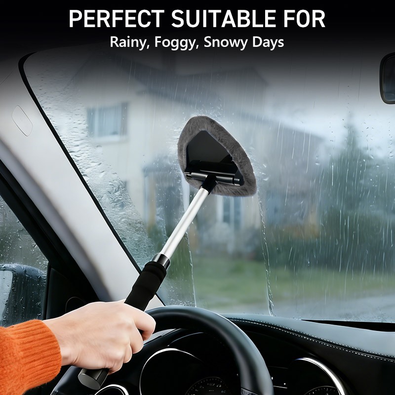 4 Pads Gray Extendable Car Windshield Cleaner Tool Window Glass Wiper Brush