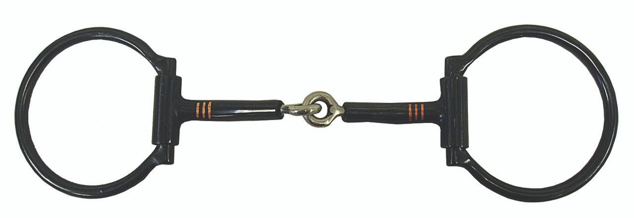 Robart Pinchless Sweet Iron Offset Dee Snaffle Bit Copper Inlay Bit