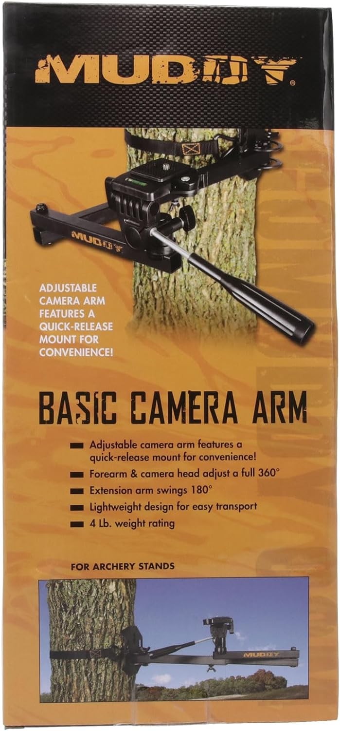 Muddy Basic Adjustable Camera Arm Lightweight 360 Degree Head for Hunters