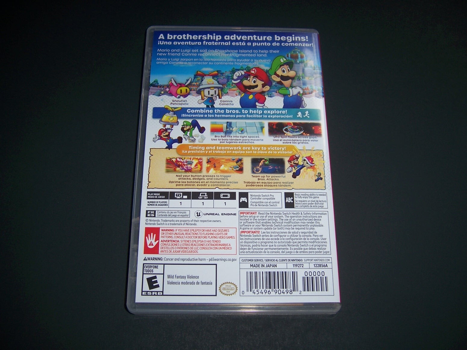 Authentic Replacement Box *Case Only* Mario & Luigi Brothership Nintendo Switch