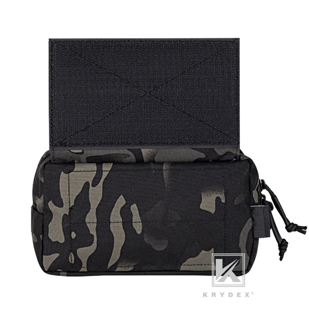 KRYDEX Tactical Drop Pouch SACK Chassis Hook & Loop For Chest Rig Black MC Camo