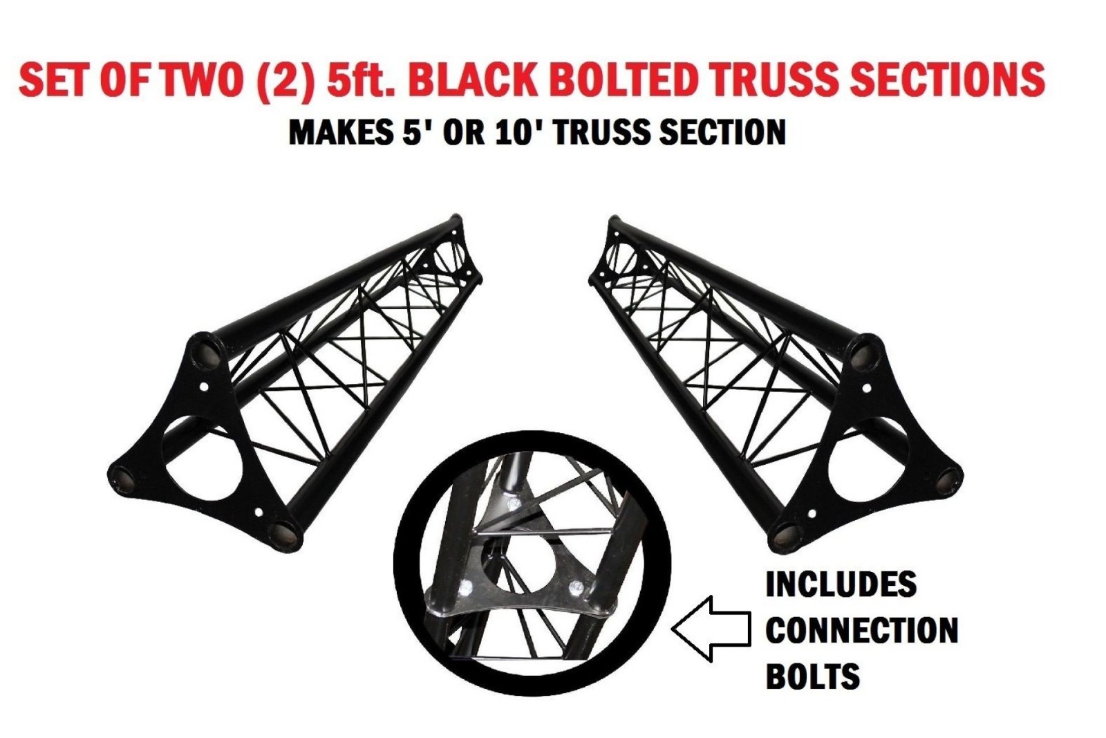 Two 5' Wide Triangular Trussing Mobile DJ Lighting Bolt Truss System Triangles