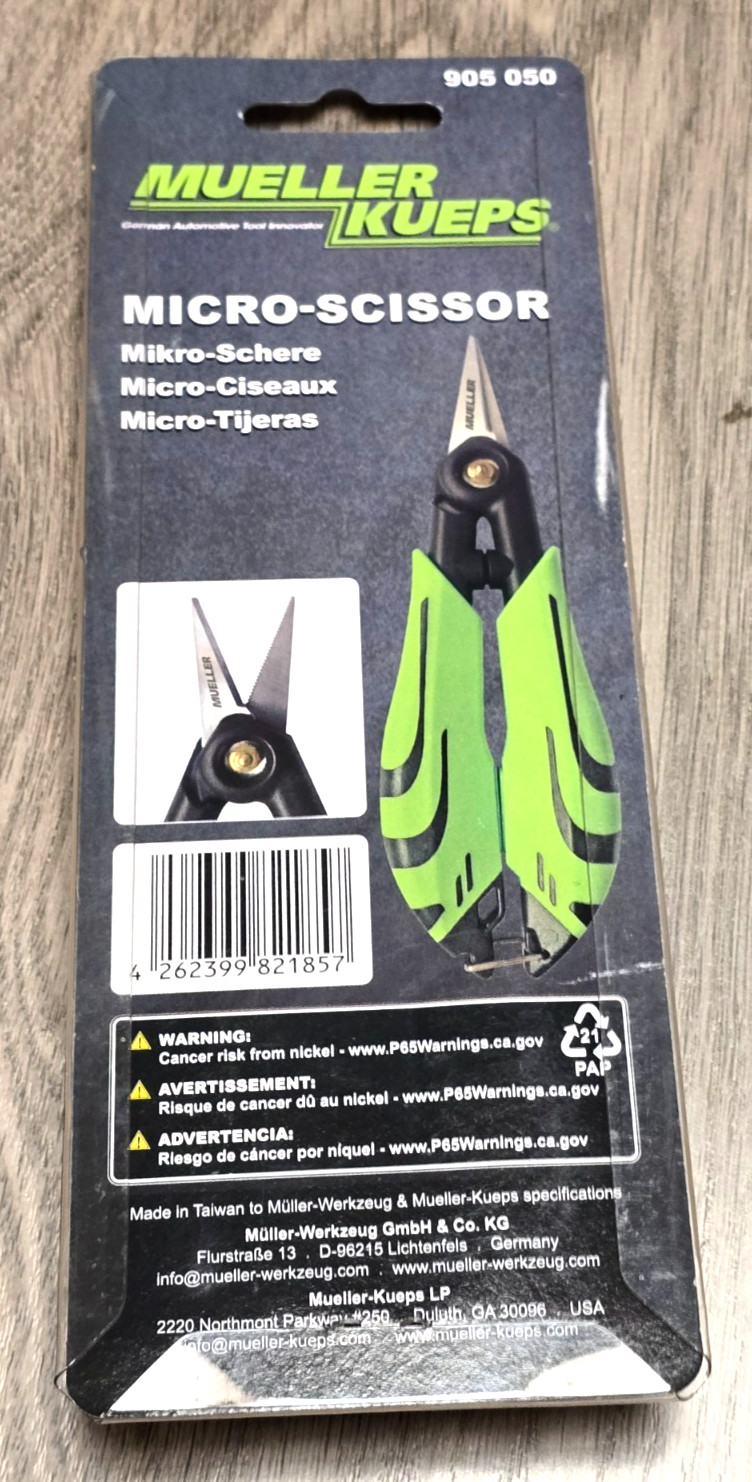 Mueller Kueps 905050 Micro Precision Scissors spring Loaded w/ Ergo Handles