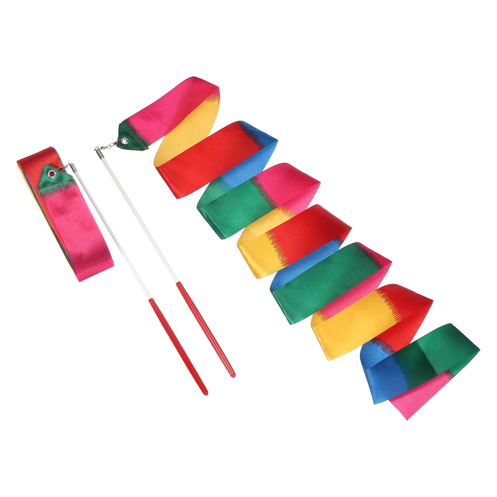 2 Pcs Dance Ribbons 78.7" Rhythmic Dance Ribbon with Wands Flame
