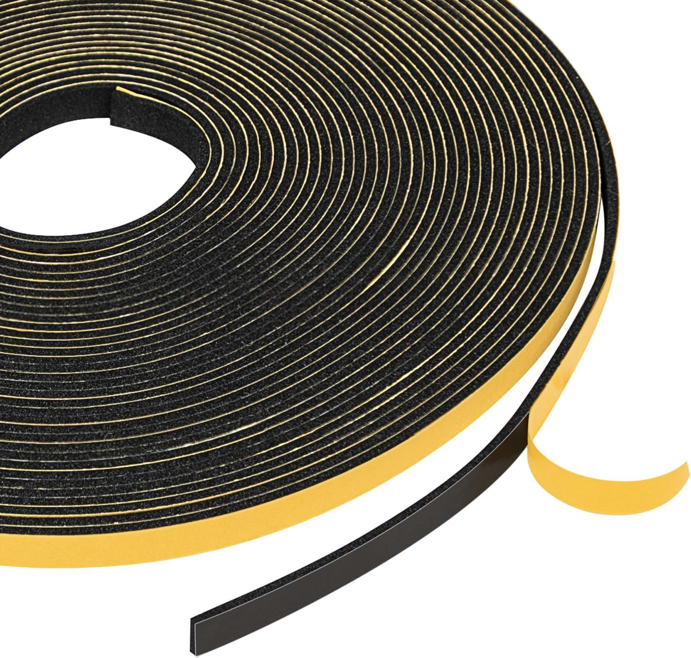 Yotache Weather Stripping (.25) 1/4 Inch Wide X 1/16 Inch Thick (New Adhesive Cr