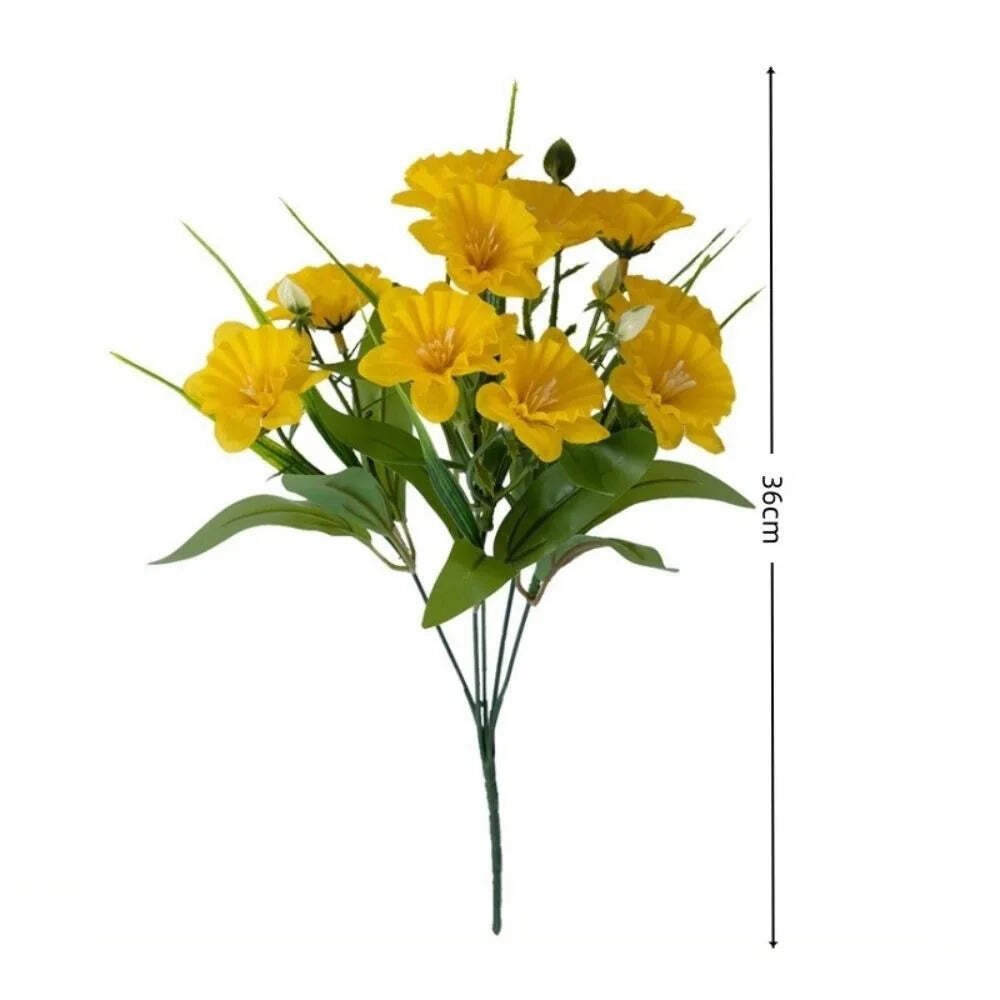 Artificial Daffodil Bouquet – Silk Multi-Head Floral Arrangement