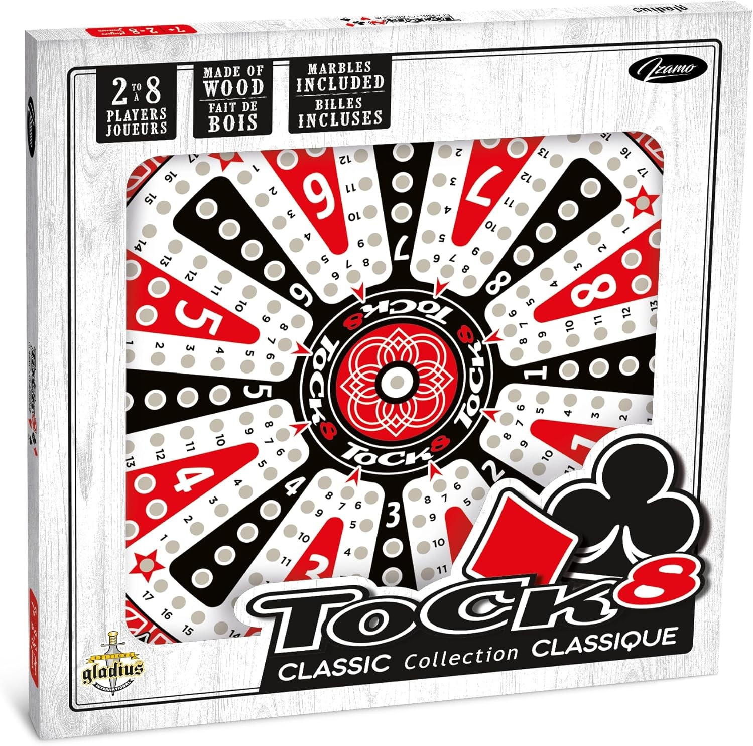 Gladius Tock Classic 20" Board - Wooden Strategy Board Game with Card-Based Play