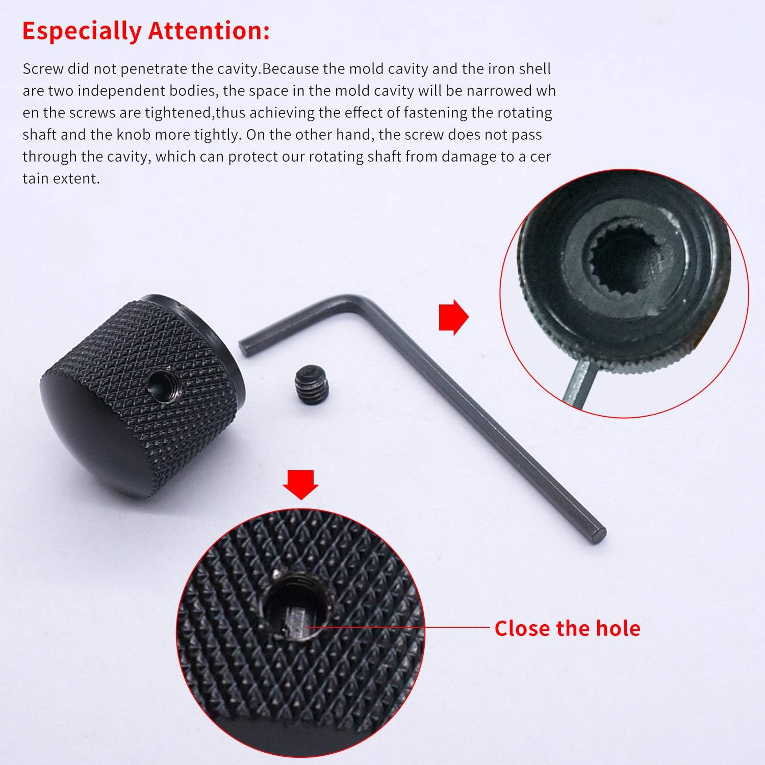 3pcs Black Metal Dome Knobs Electric Guitar Volume Tone Control Knobs Metal ..