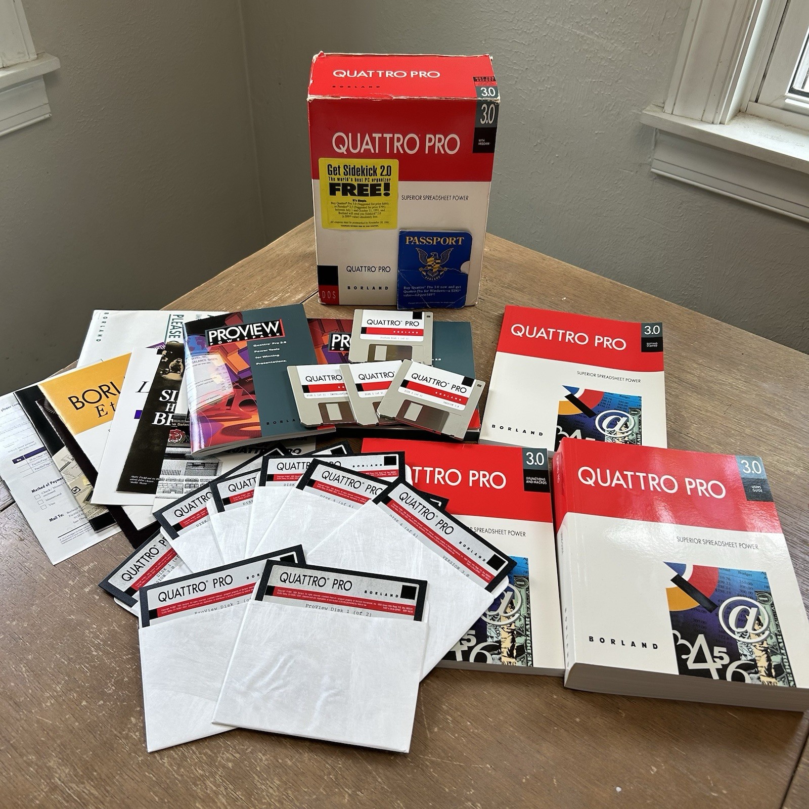 QUATTRO 3.0 For DOS Spreadsheet Software 3.5 & 5.25 Floppy Disks w/ Manuals