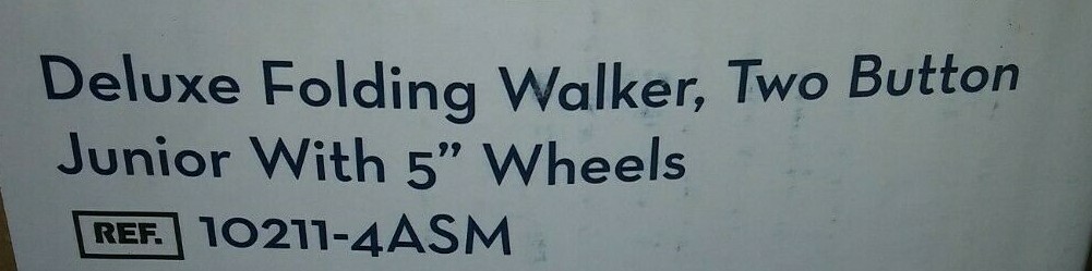 (1) NEW DRIVE Deluxe Folding Walker, Two Button, 5" Wheels, Assembled 10211-4ASM