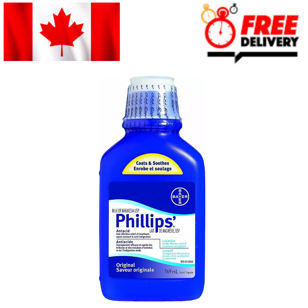 Bayer Phillips Milk of Magnesia Original Flavor Sugar Free Liquid, 769ml
