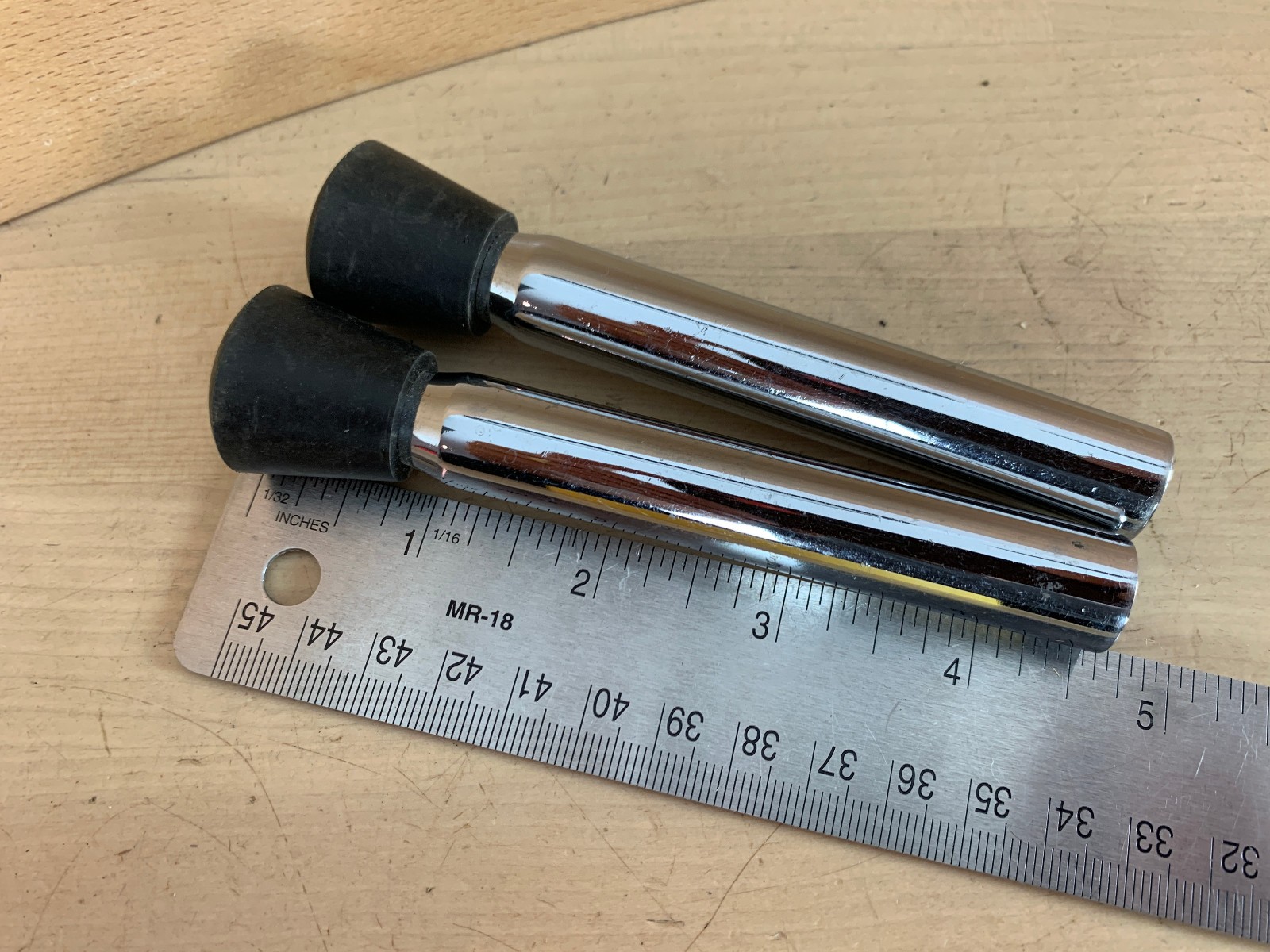 Lot of 2x Pair 5/8" Diameter Bass Drum Leg Spur Insert Tube Parts 5-Inch Long