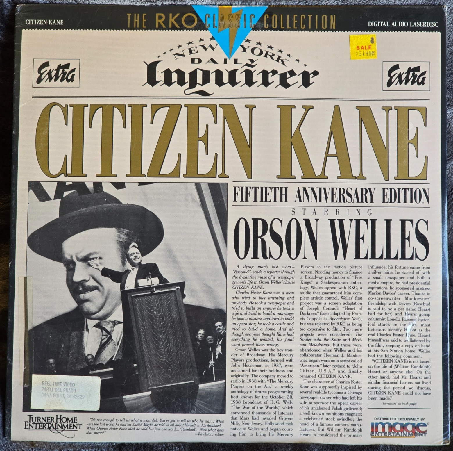 CITIZEN KANE ~ SEALED LASERDISC 1991 ~ 50th ANNIVERSARY EDITION ORSON WELLES