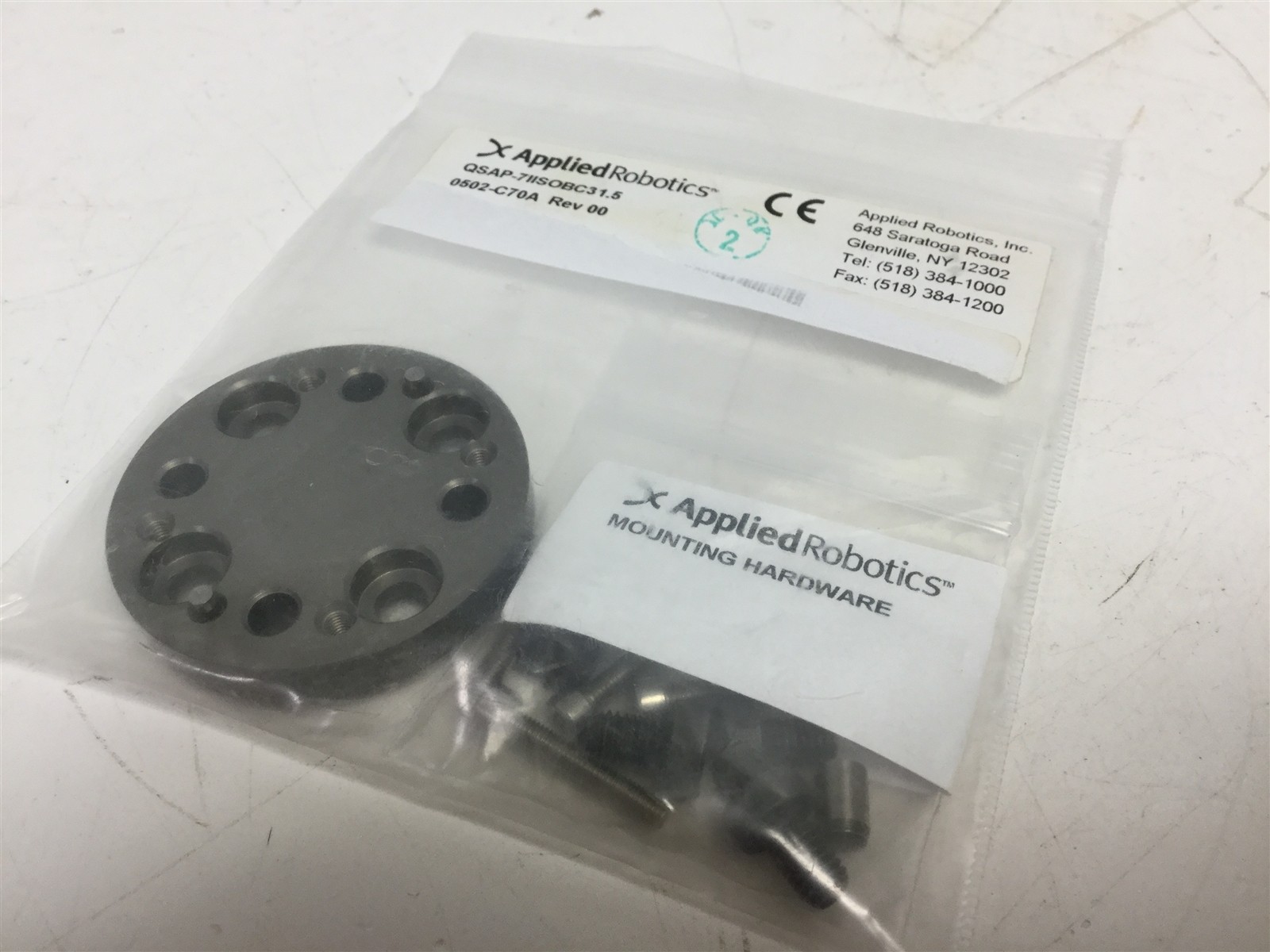 Applied Robotics QSAP-7IISOBC31.5 Robot Adaptor Plate, Diameter: 1.77"