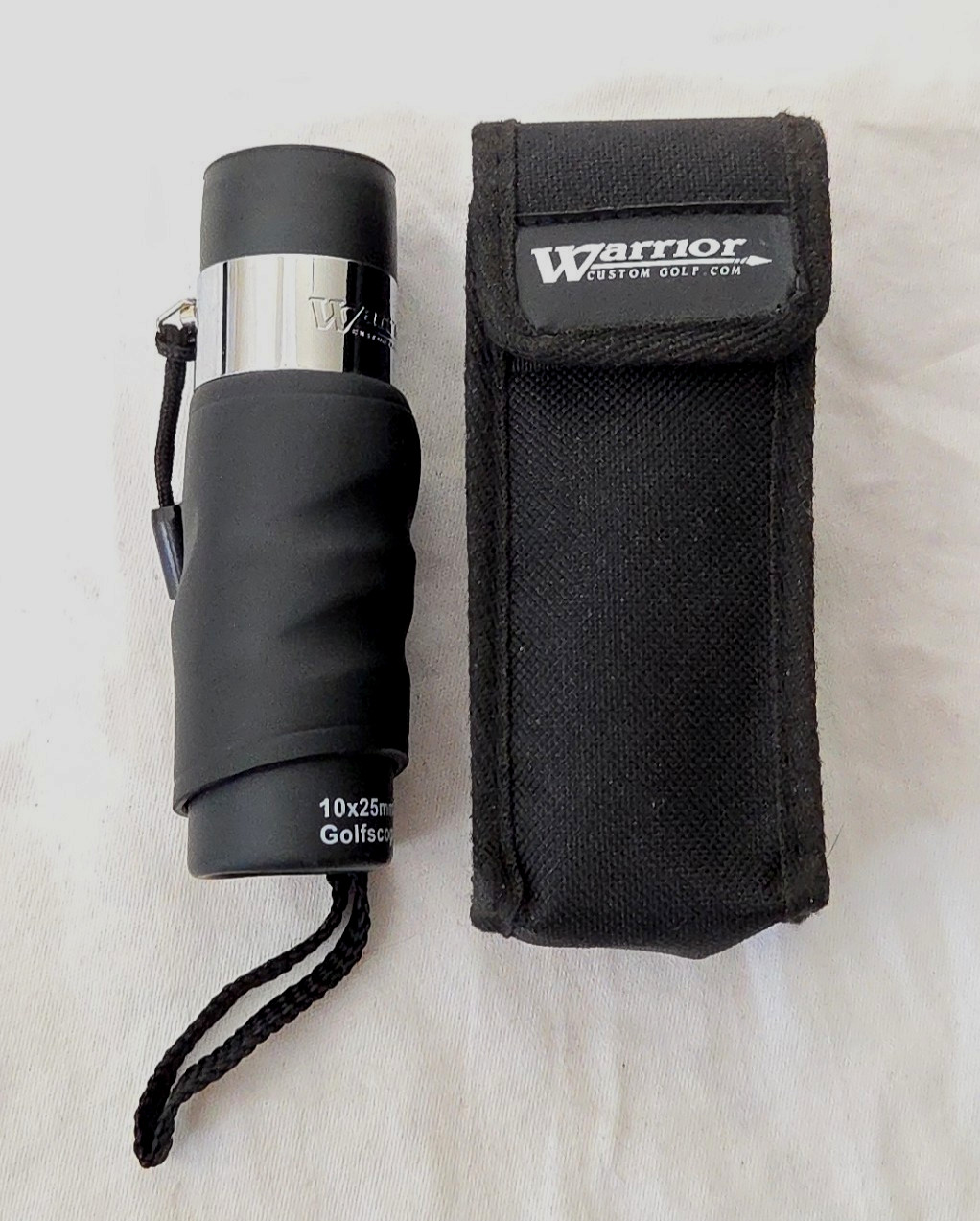 Warrior Golf Range Scope Rangefinder 10x25m + Nylon Carry Bag Wrist Strap - Mint