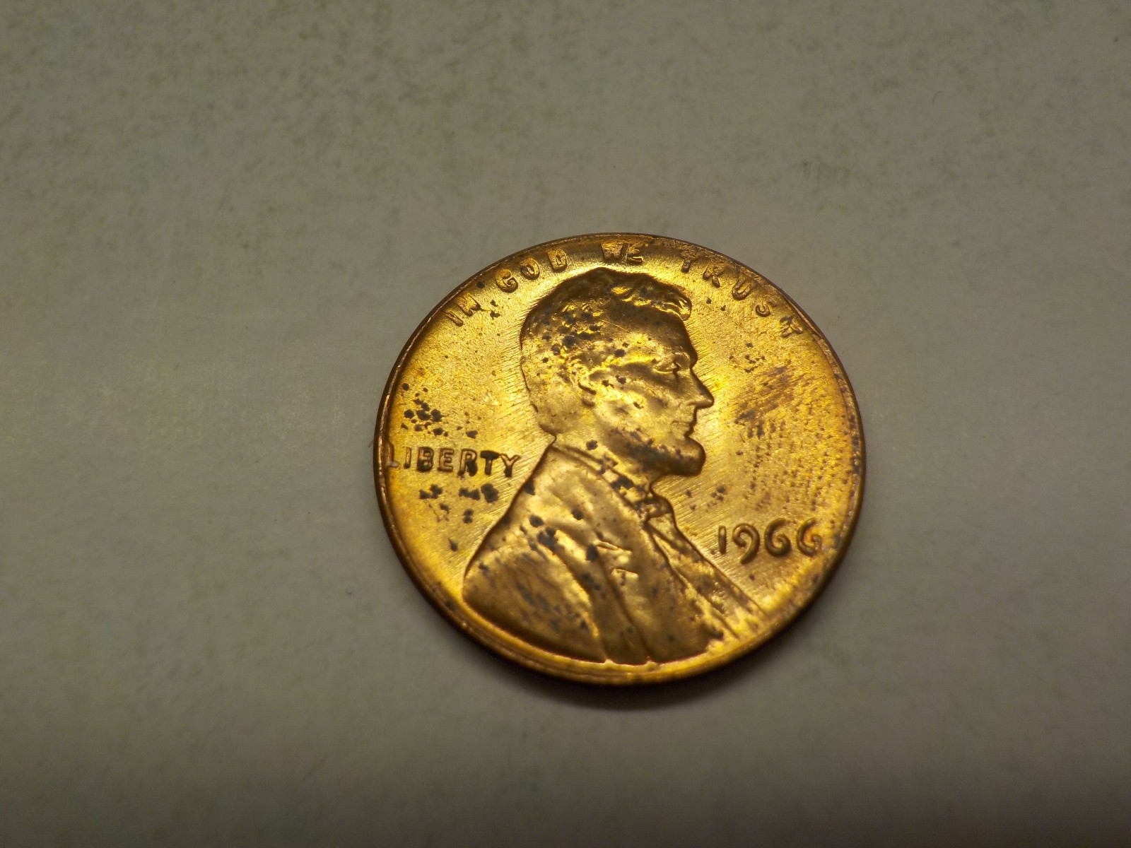1966 P LINCOLN MEMORIAL CENT BROAD STRUCK BOTH SIDES P-228