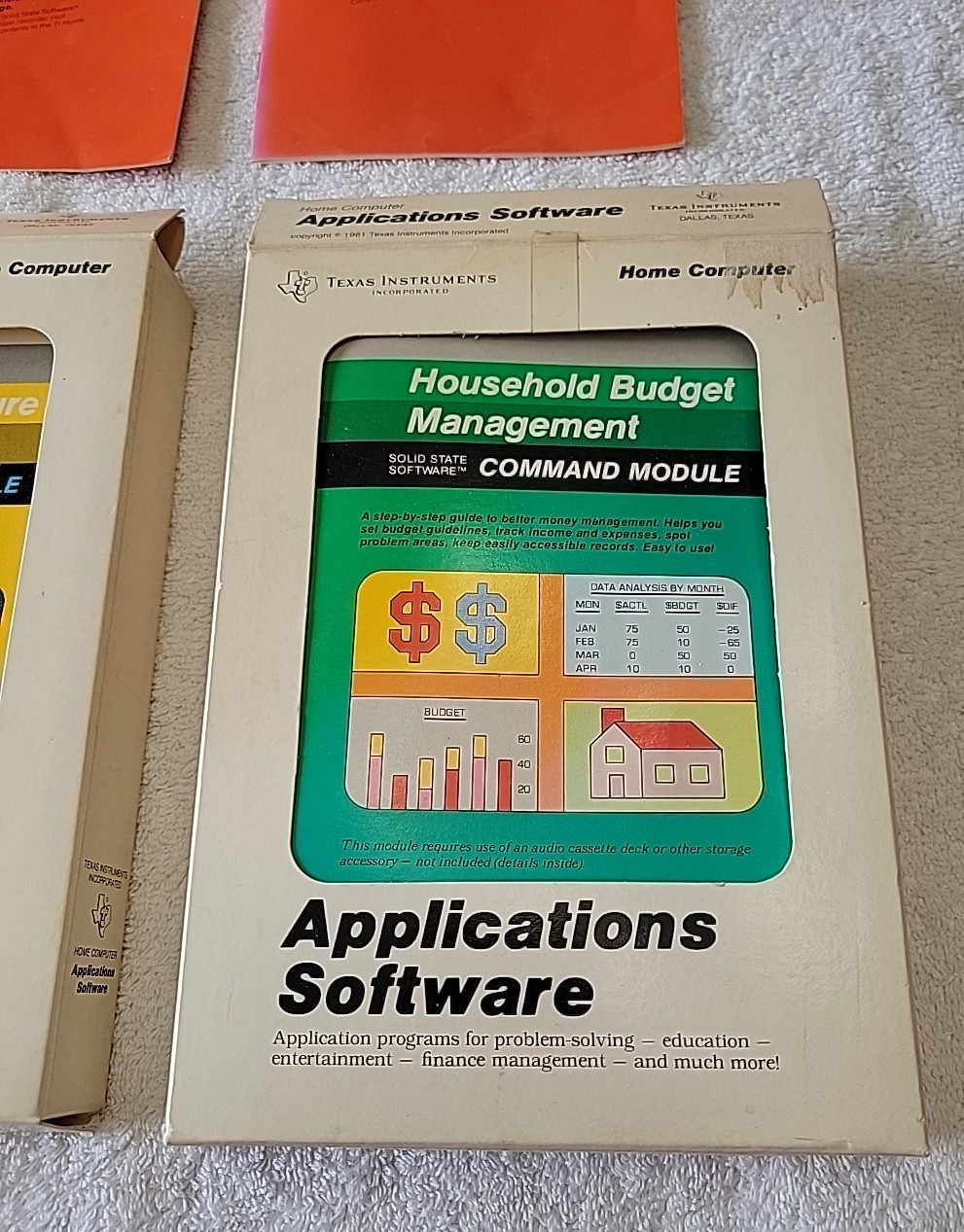 3 Texas Instruments Home Computer Applications Software Modules, Parsec, + More