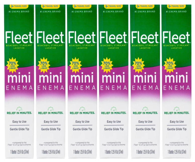 Fleet Bisacodyl Enema Stimulant Laxative -1.25 fl oz Travel Size-Pack of 6