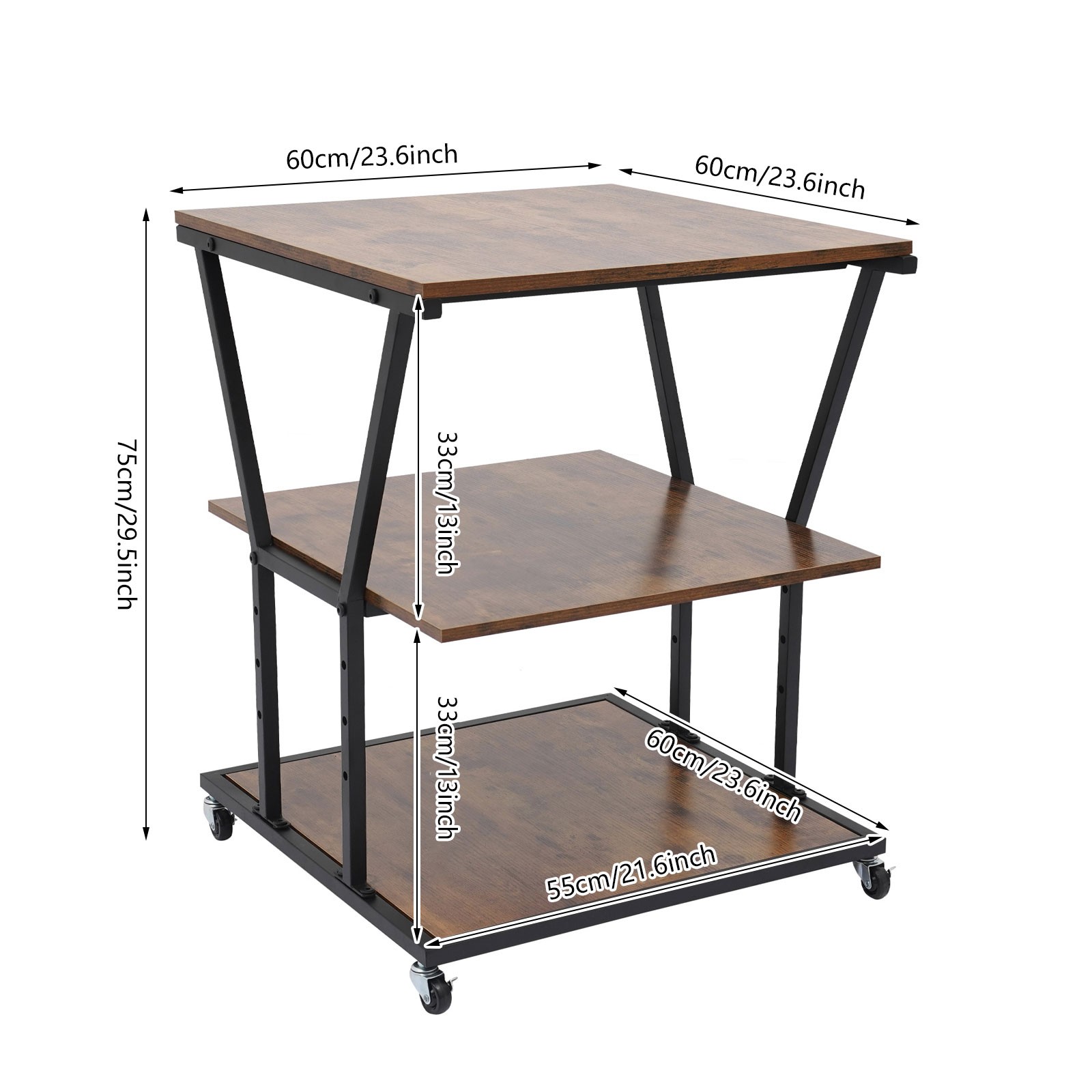 Printer Stand with Adjustable Design 3-Tier Printer Stand for Home/Office
