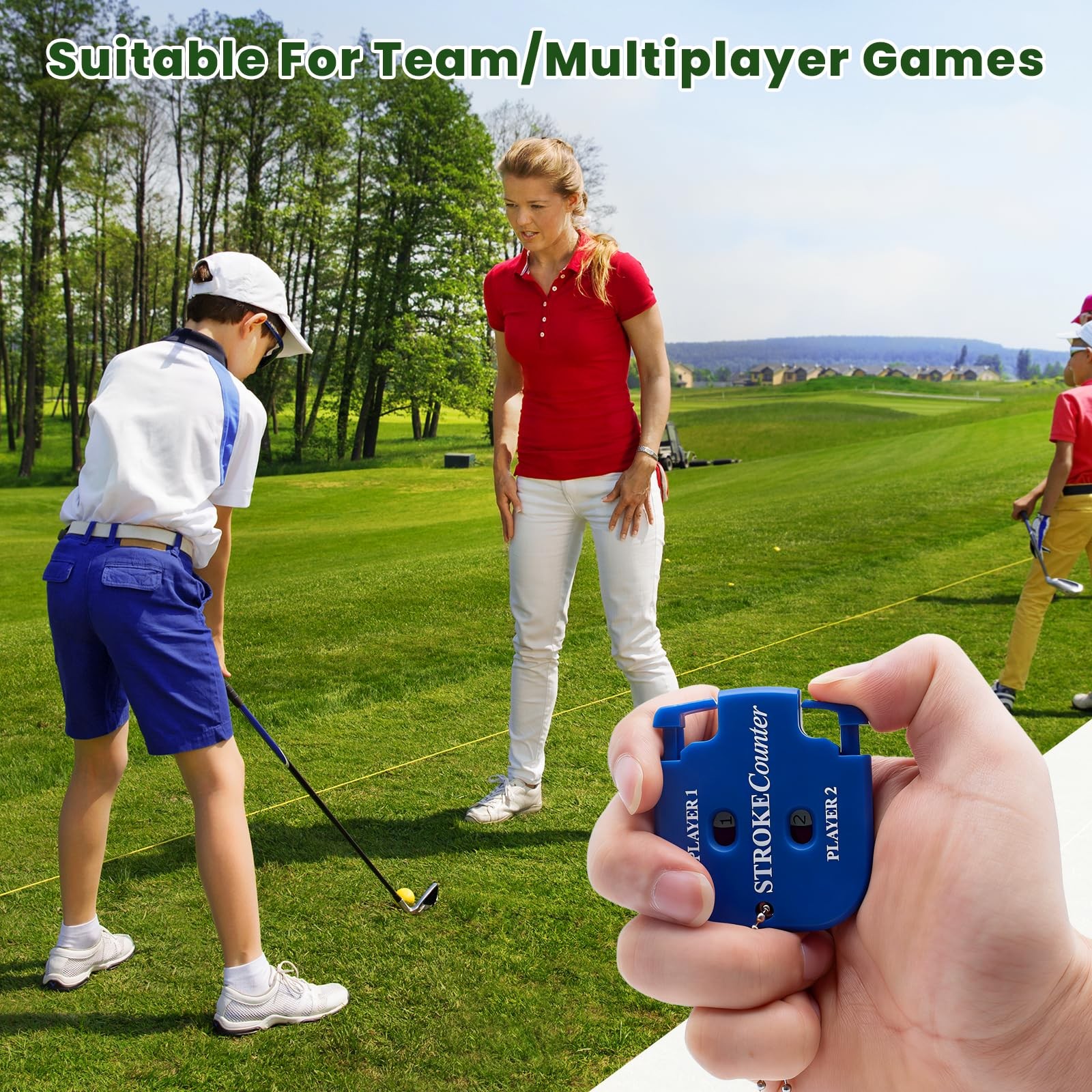 4 Pcs Golf Stroke Counters, Portable Golf Score Counter, 2-Player Score Count...