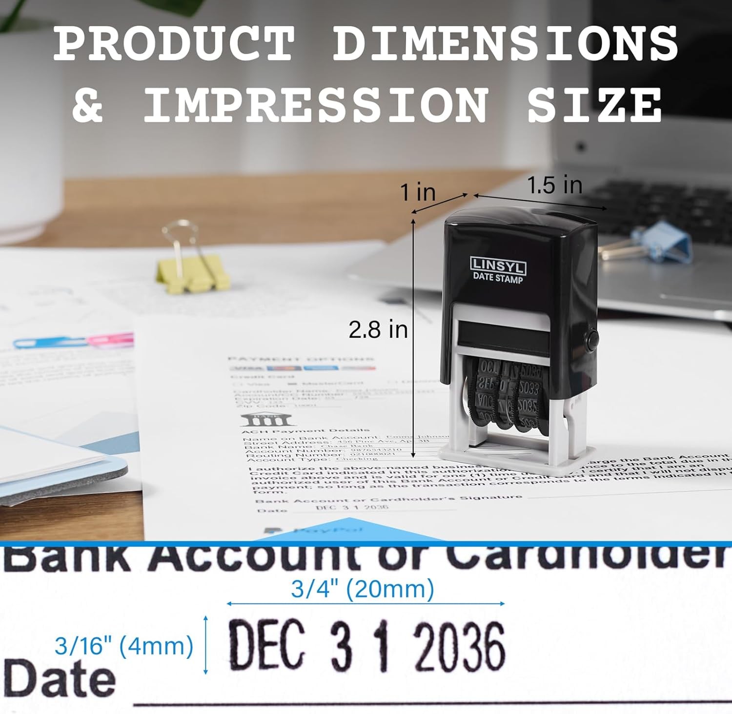 Self Inking 12 Year Date Stamper Black