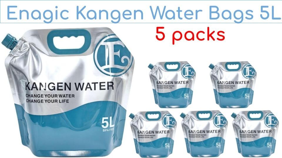 pack of 5 Original Reusable Enagic 5L/1.30G Kangen Water Bag JAPAN ISO CERTIFIED